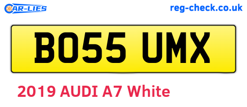 BO55UMX are the vehicle registration plates.