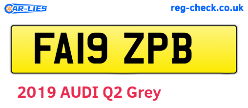 FA19ZPB are the vehicle registration plates.