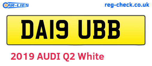 DA19UBB are the vehicle registration plates.