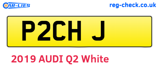 P2CHJ are the vehicle registration plates.