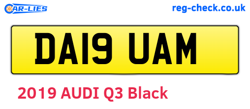 DA19UAM are the vehicle registration plates.