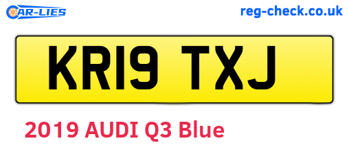 KR19TXJ are the vehicle registration plates.