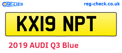 KX19NPT are the vehicle registration plates.