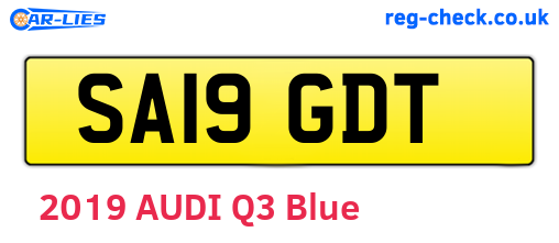 SA19GDT are the vehicle registration plates.