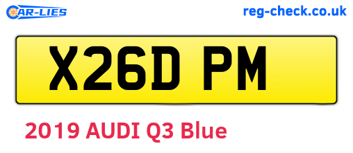 X26DPM are the vehicle registration plates.