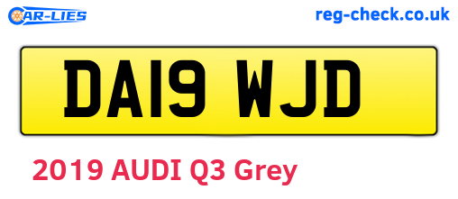 DA19WJD are the vehicle registration plates.