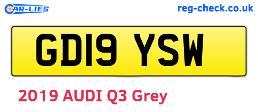 GD19YSW are the vehicle registration plates.