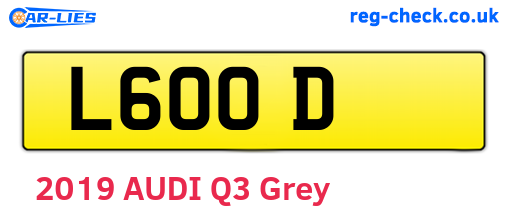 L6OOD are the vehicle registration plates.