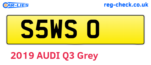 S5WSO are the vehicle registration plates.