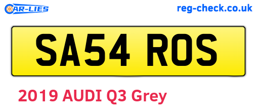 SA54ROS are the vehicle registration plates.