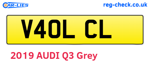 V40LCL are the vehicle registration plates.