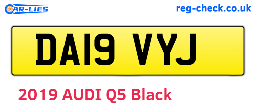 DA19VYJ are the vehicle registration plates.