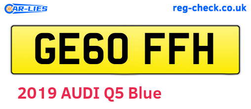 GE60FFH are the vehicle registration plates.