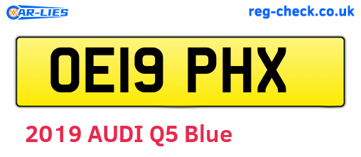OE19PHX are the vehicle registration plates.