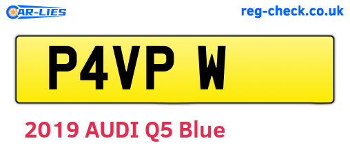 P4VPW are the vehicle registration plates.
