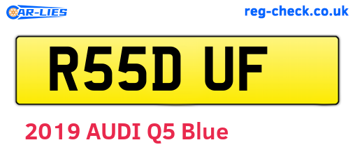 R55DUF are the vehicle registration plates.