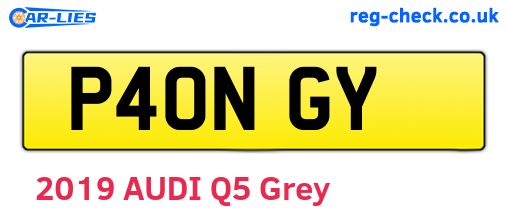 P40NGY are the vehicle registration plates.