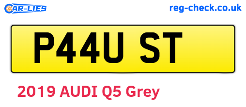 P44UST are the vehicle registration plates.