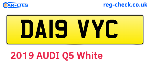 DA19VYC are the vehicle registration plates.