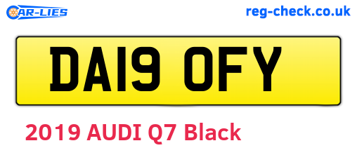 DA19OFY are the vehicle registration plates.