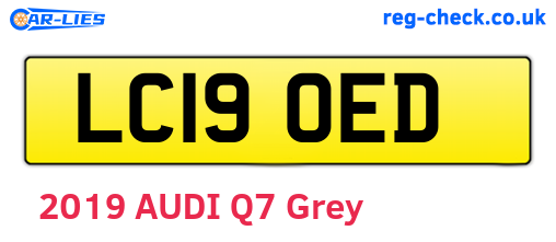 LC19OED are the vehicle registration plates.