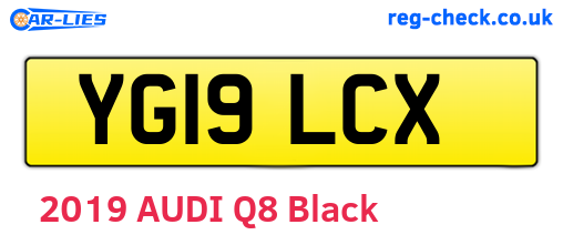 YG19LCX are the vehicle registration plates.