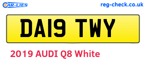 DA19TWY are the vehicle registration plates.