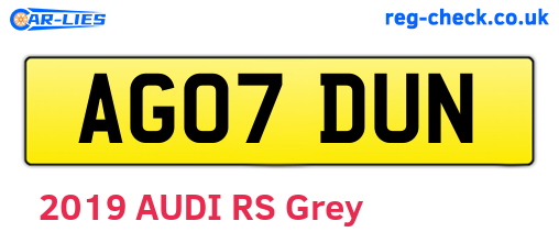 AG07DUN are the vehicle registration plates.