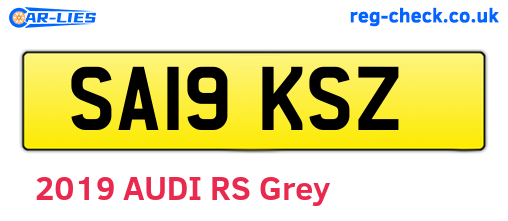 SA19KSZ are the vehicle registration plates.