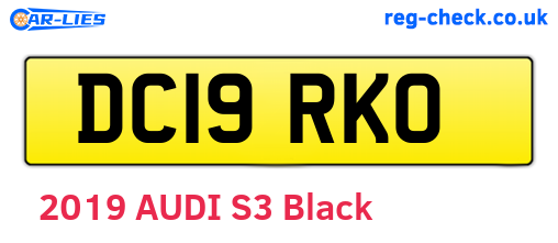 DC19RKO are the vehicle registration plates.