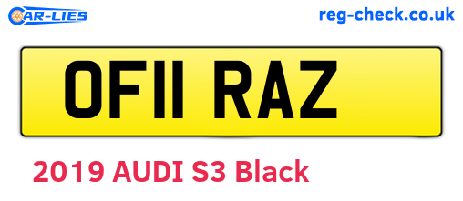 OF11RAZ are the vehicle registration plates.