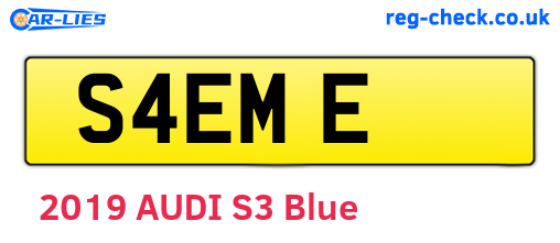 S4EME are the vehicle registration plates.