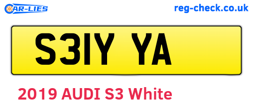 S31YYA are the vehicle registration plates.