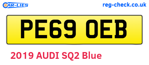 PE69OEB are the vehicle registration plates.