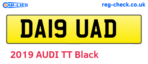 DA19UAD are the vehicle registration plates.