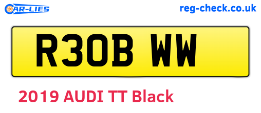 R30BWW are the vehicle registration plates.