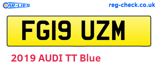FG19UZM are the vehicle registration plates.