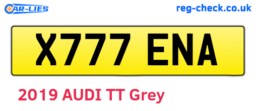 X777ENA are the vehicle registration plates.