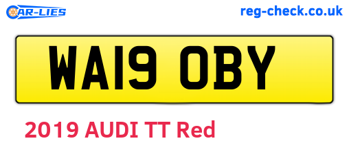 WA19OBY are the vehicle registration plates.