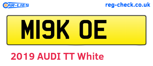 M19KOE are the vehicle registration plates.