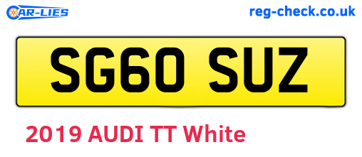 SG60SUZ are the vehicle registration plates.