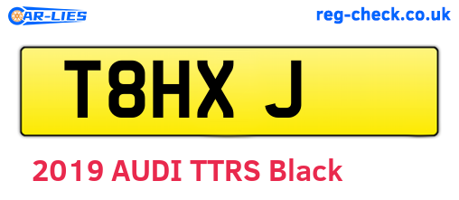 T8HXJ are the vehicle registration plates.