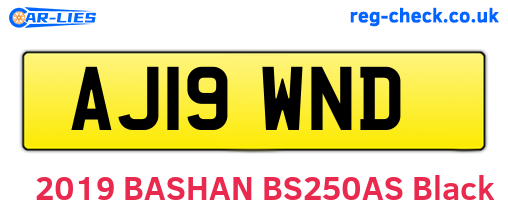 AJ19WND are the vehicle registration plates.