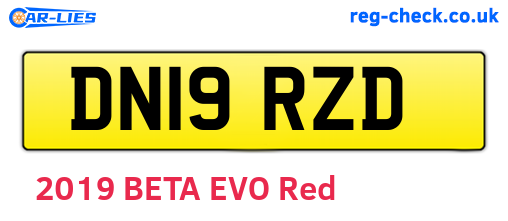 DN19RZD are the vehicle registration plates.