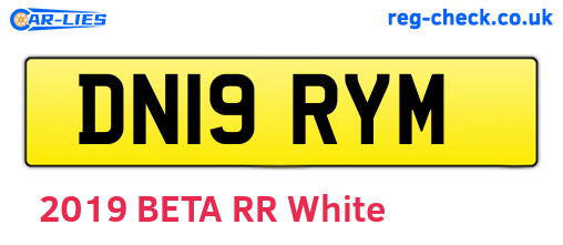 DN19RYM are the vehicle registration plates.