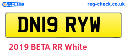 DN19RYW are the vehicle registration plates.