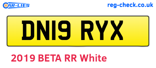 DN19RYX are the vehicle registration plates.