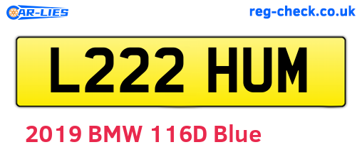 L222HUM are the vehicle registration plates.
