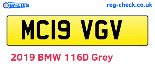 MC19VGV are the vehicle registration plates.