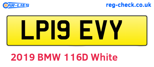LP19EVY are the vehicle registration plates.